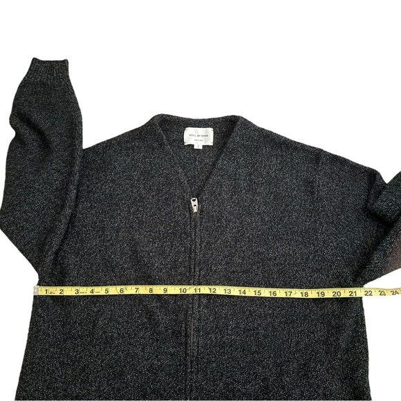 Still By Hand Zip Up Cardigan Men’s Ink Black Gray 100% Wool Sweater Size 1 - Picture 3 of 7
